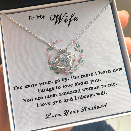 To My Wife From Husband Necklace - Gift for Wife - Love Knot - ST 4